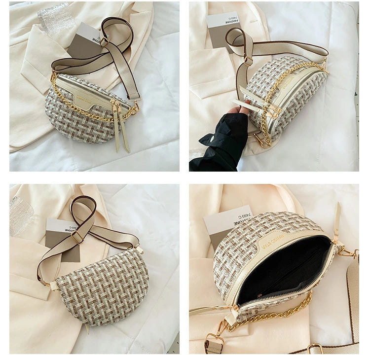 Woven Chest Crossbody Bag