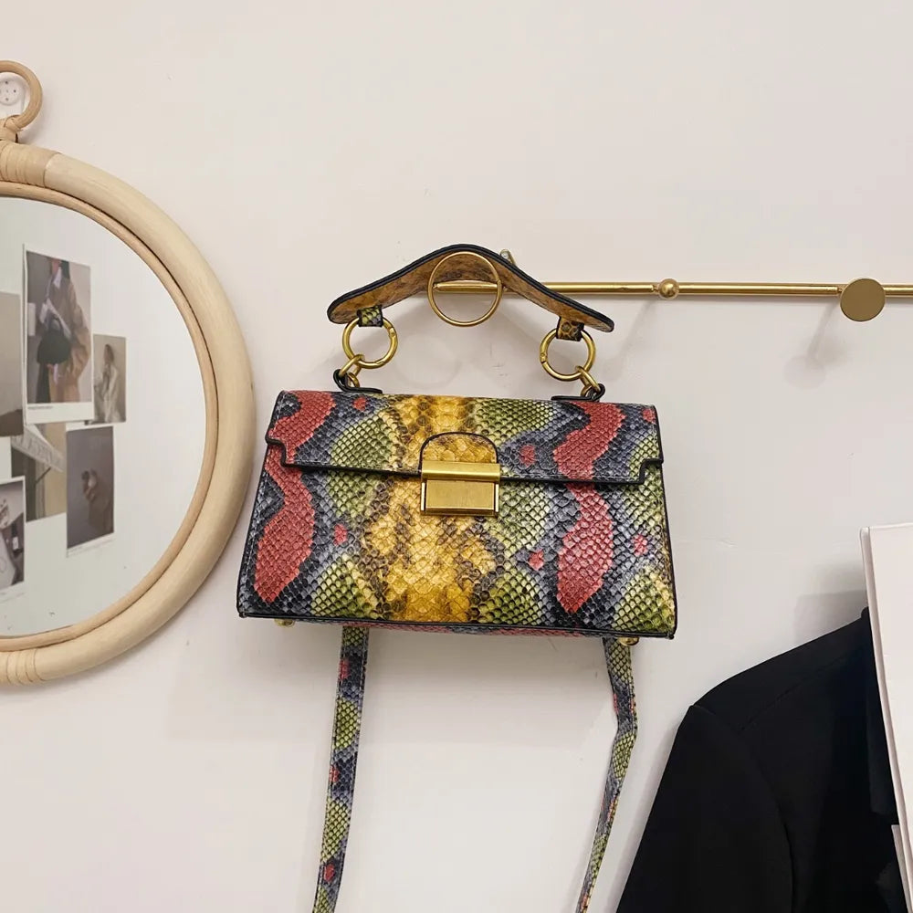Vivid Charm Snakeskin Bag