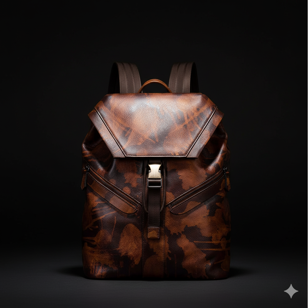 Mochila de viaje de cuero genuino