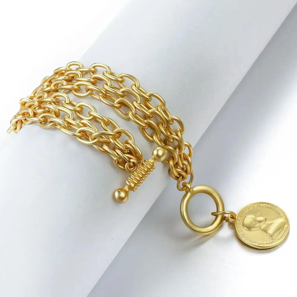 Charm Chain Bracelets For Women Men Stainless Steel Alloy Bracelets