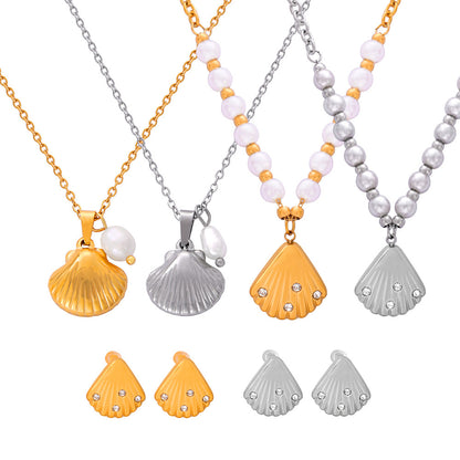 Diseño de colgante francés vintage con joyas de concha