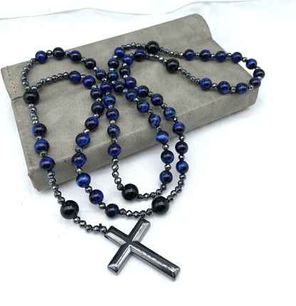 Collar para hombre con colgante de cruz religiosa