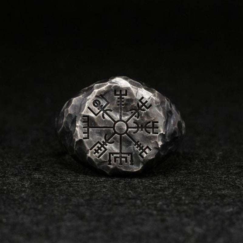 Rune Snowflake Compass Totem Men's Ring
