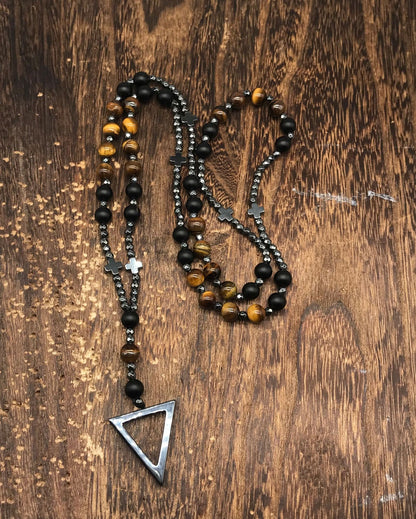 Collar para hombre con colgante de cruz religiosa