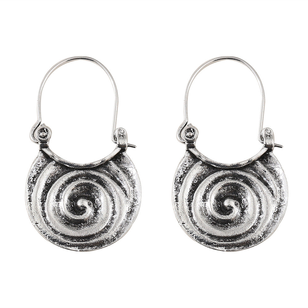 Simple Geometric Gypsy Curved Metal Earrings
