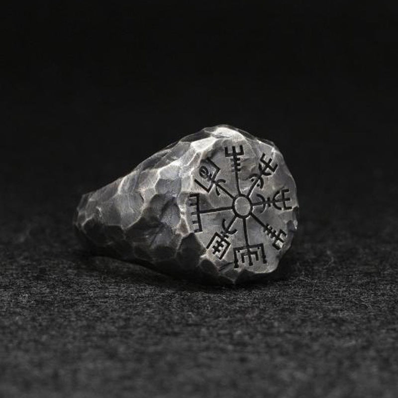 Rune Snowflake Compass Totem Men's Ring