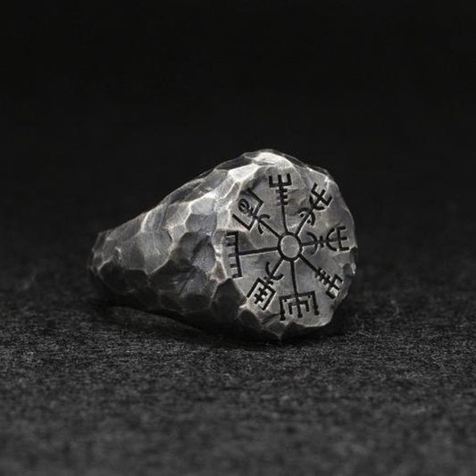 Rune Snowflake Compass Totem Men's Ring