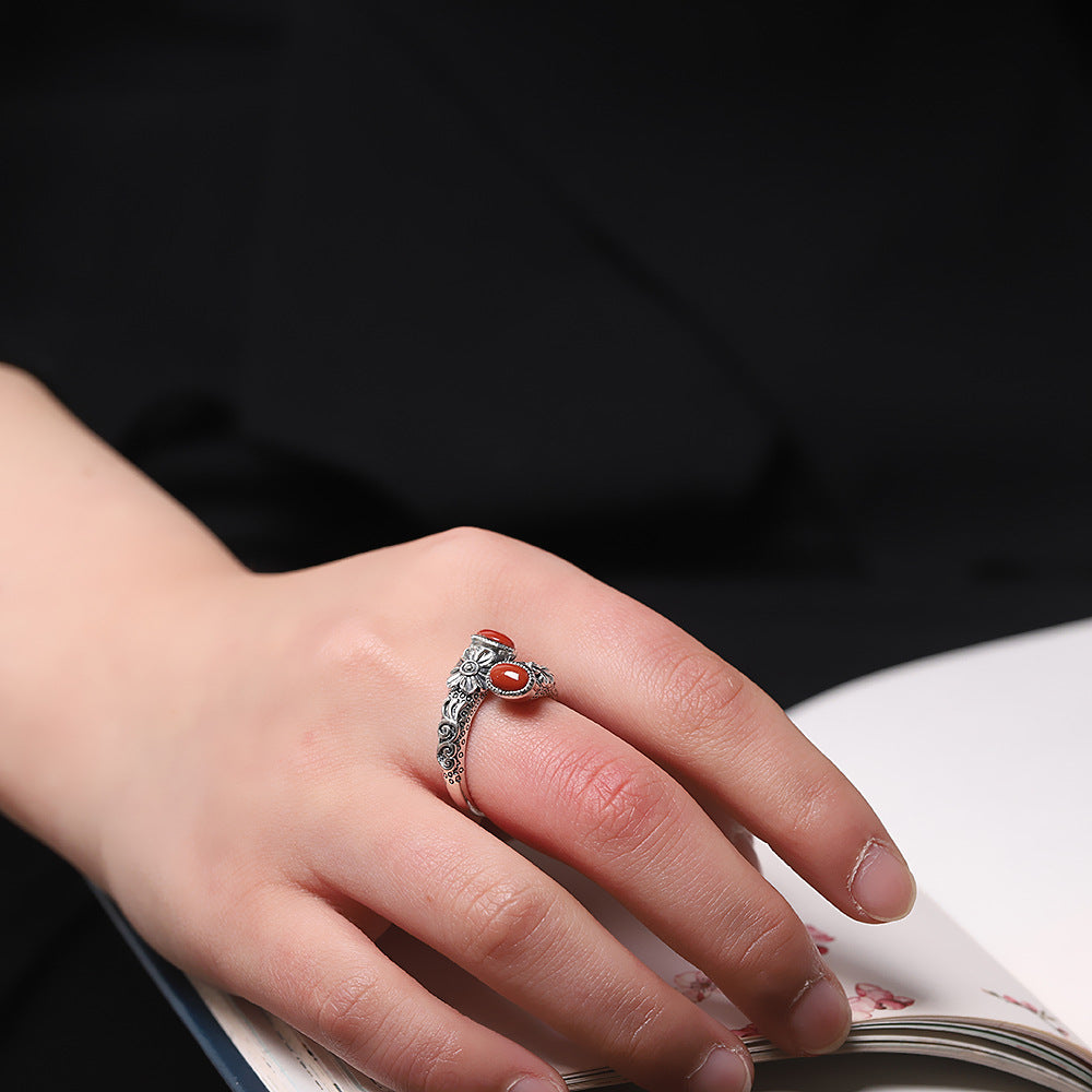 Fashion Southern Red Agate Ring For Women
