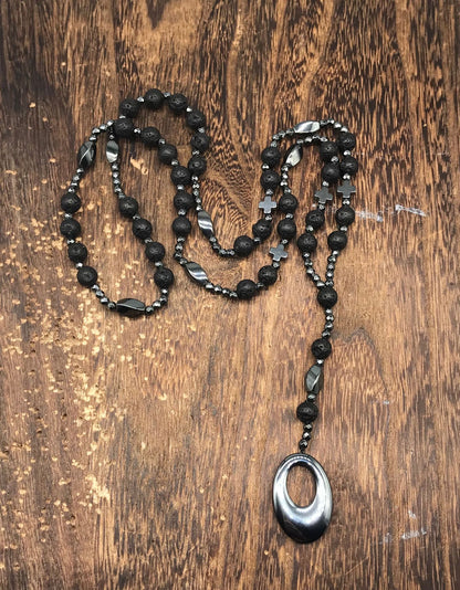 Collar para hombre con colgante de cruz religiosa