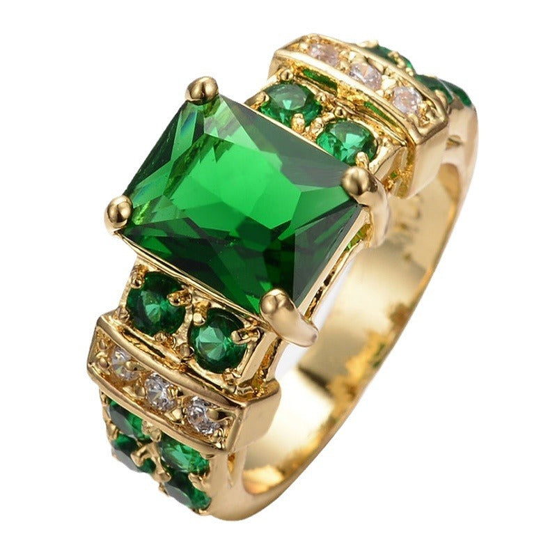 Men's Business Engagement Ring With Square Zircon