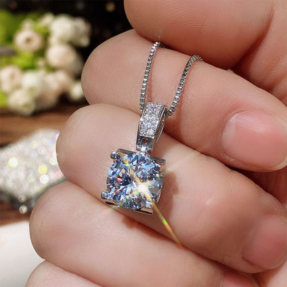 Nueva cadena clásica de clavícula con diamantes artificiales que combina con todo