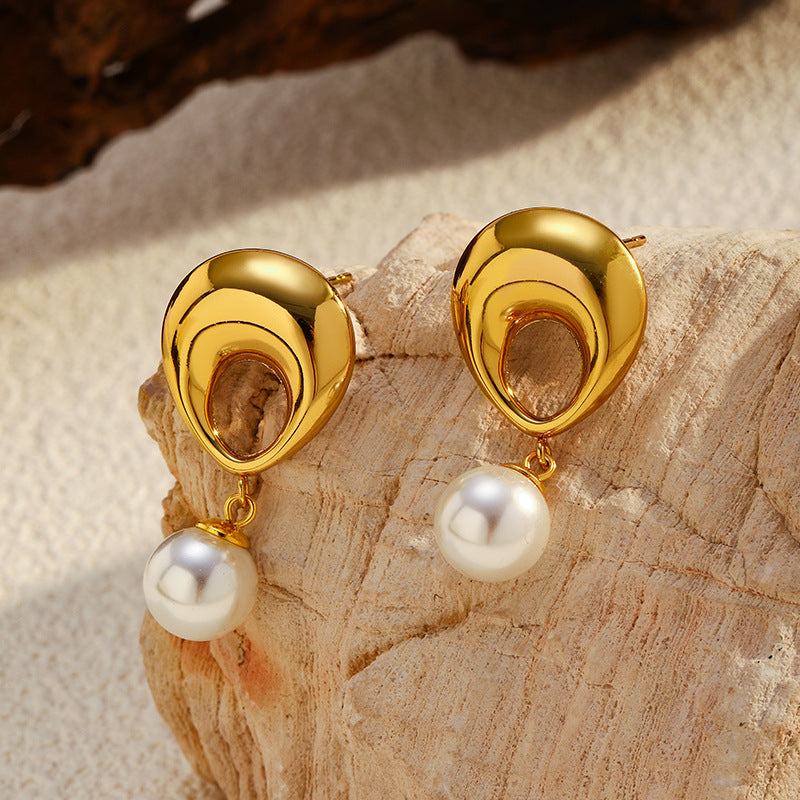 Ocean Style Anti-fading Minimalist Special-interest Design Stainless Steel Studs