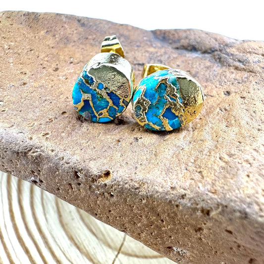 Natural Stone Bohemian Style Stud Earrings