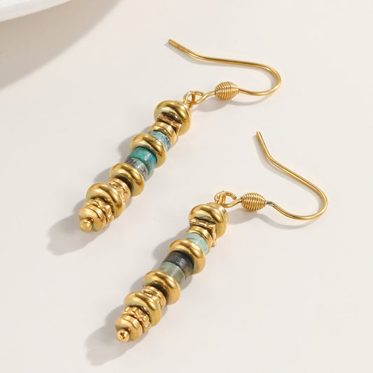 European And American Retro Titanium Steel Dangle Earrings