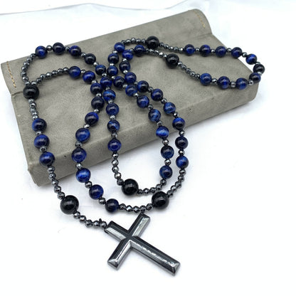 Collar para hombre con colgante de cruz religiosa