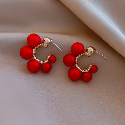 Pendientes de campana roja, pendientes rojos, temperamento femenino popular