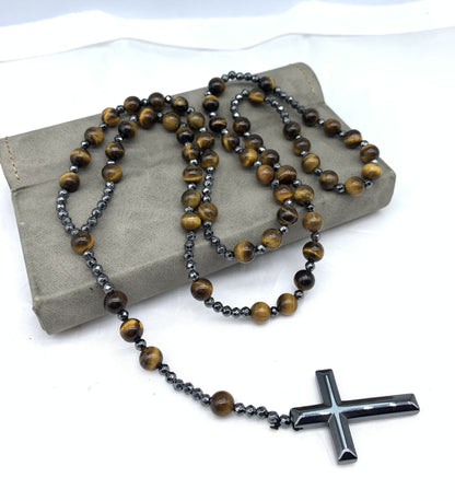 Collar para hombre con colgante de cruz religiosa