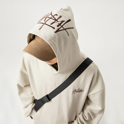 Fashion Hand-painted Letters Embroidered Hoodie Men