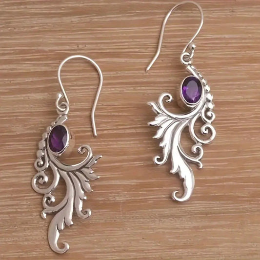 Retro Diamonds Pendant Personality Simple Distressed Ethnic Earrings
