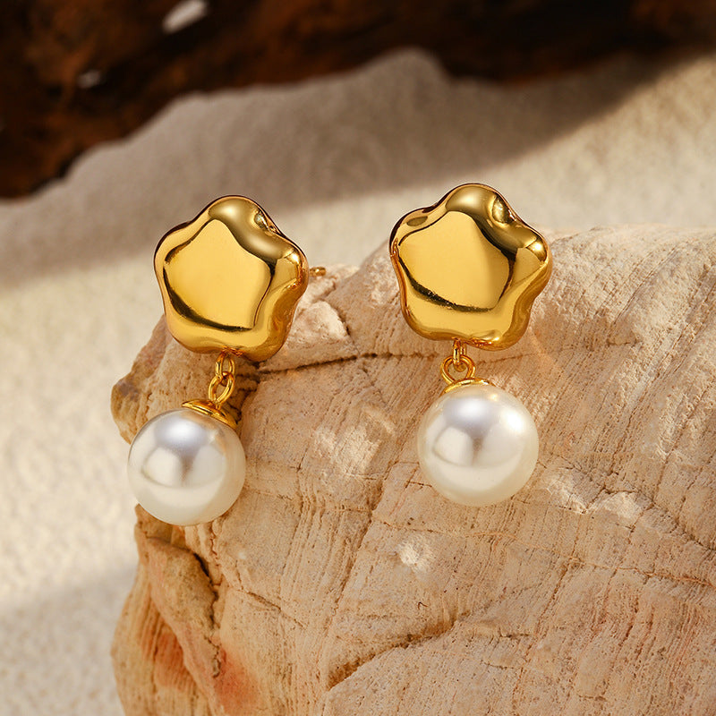 Ocean Style Anti-fading Minimalist Special-interest Design Stainless Steel Studs