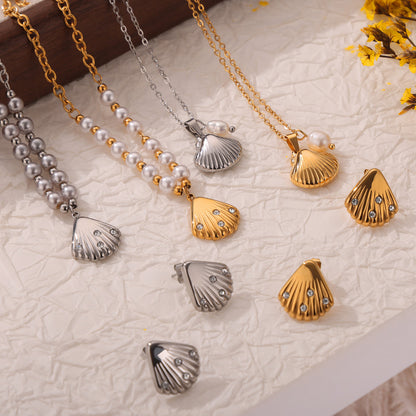 Diseño de colgante francés vintage con joyas de concha