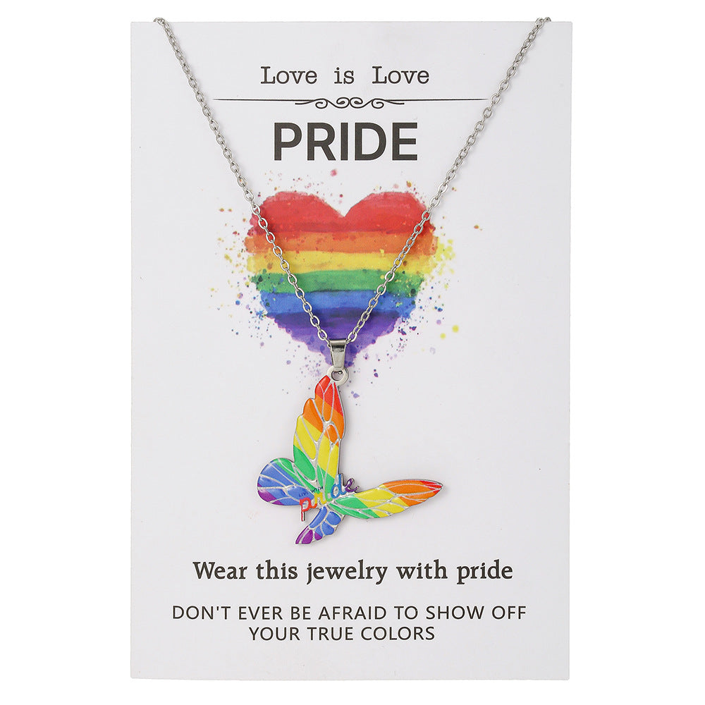 Stainless Steel Necklace Friendship Inspirational Color Printing Bracelet