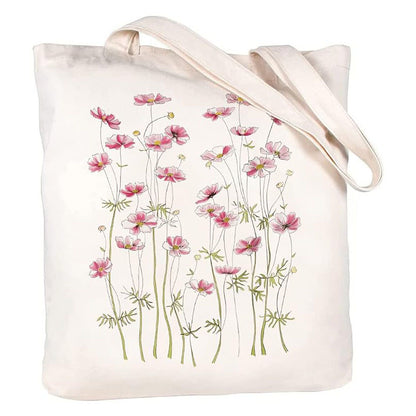 Halloween Design Printed White Canvas Hand Shopping Bag