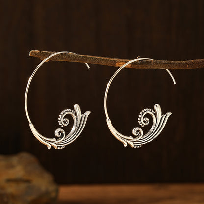 Pendientes retro exagerados personalizados con adorno de comercio exterior retro