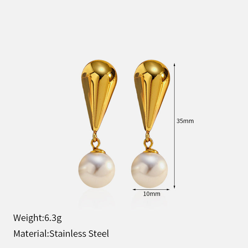 Ocean Style Anti-fading Minimalist Special-interest Design Stainless Steel Studs