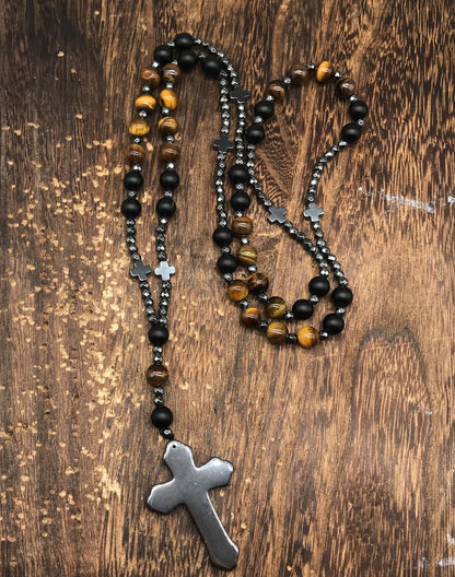 Collar para hombre con colgante de cruz religiosa