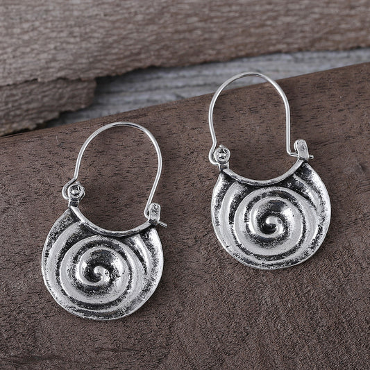 Simple Geometric Gypsy Curved Metal Earrings