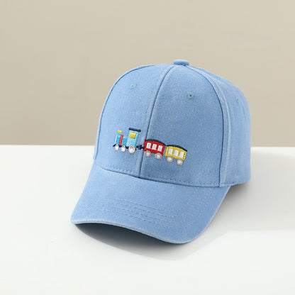 Gorra de béisbol con visera para niños pequeños, con cola pequeña, lavada y capa, a la moda