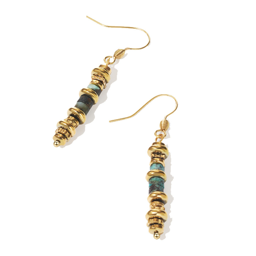 European And American Retro Titanium Steel Dangle Earrings