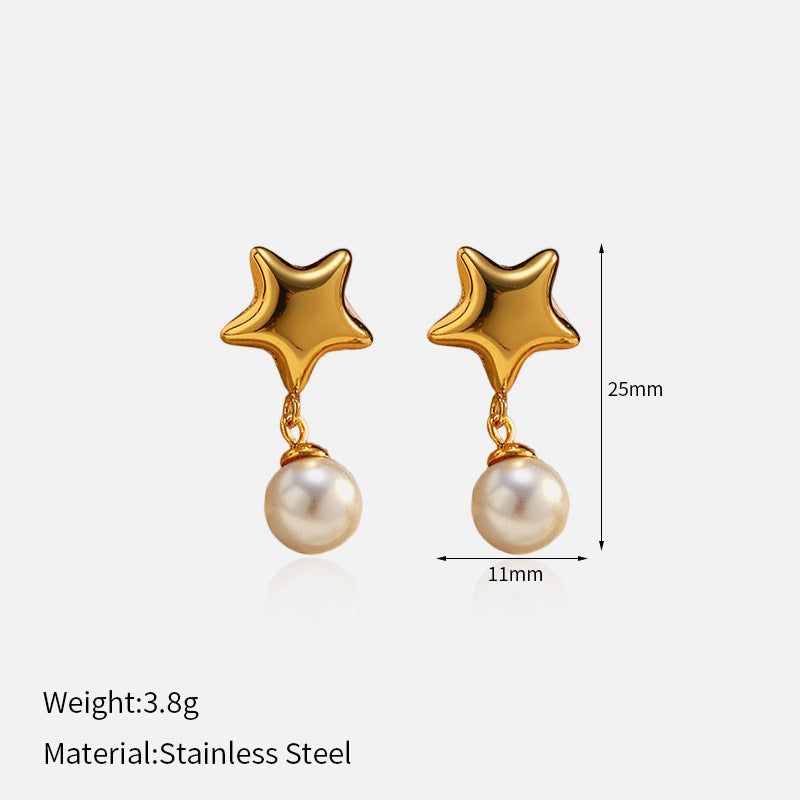Ocean Style Anti-fading Minimalist Special-interest Design Stainless Steel Studs