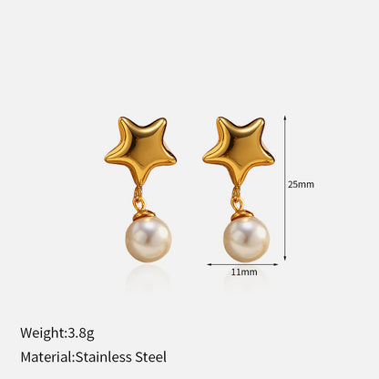 Pendientes de acero inoxidable con diseño minimalista, antidecoloración y estilo oceánico