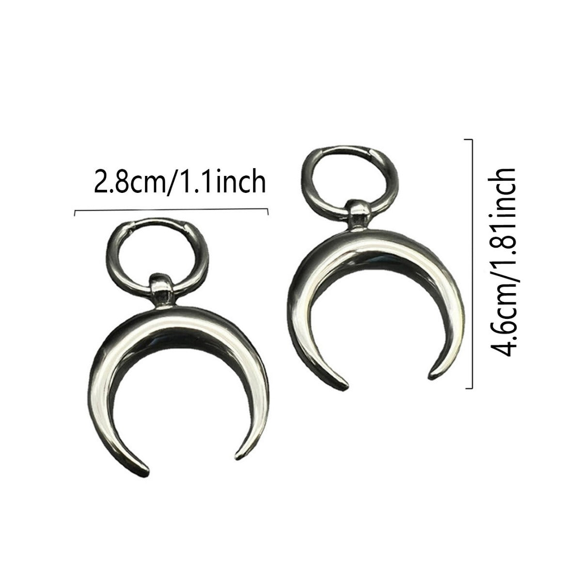 Alloy 18K Vintage Gothic Moon Big Hoop Earrings