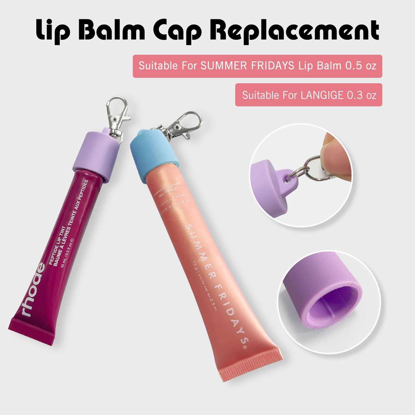 Portable Clip-on Lip Balm Keychain Cap