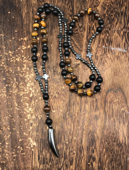 Collar para hombre con colgante de cruz religiosa