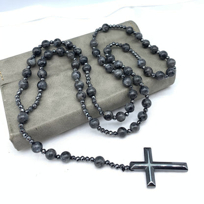 Collar para hombre con colgante de cruz religiosa