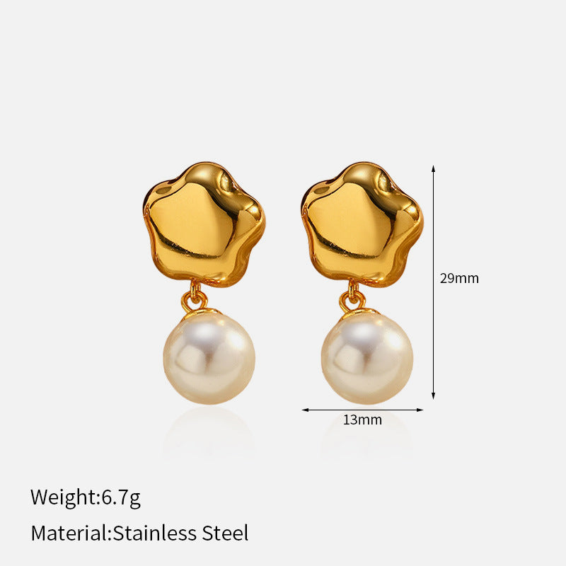 Ocean Style Anti-fading Minimalist Special-interest Design Stainless Steel Studs