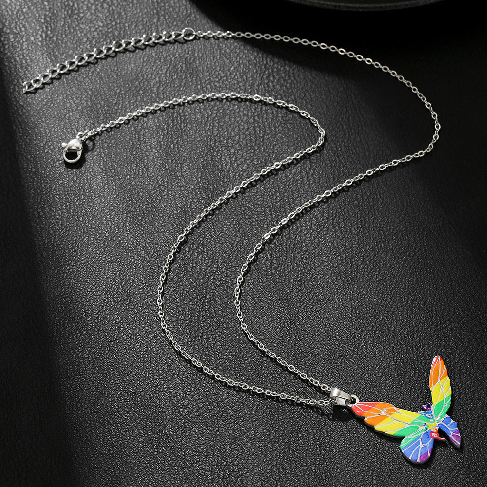 Stainless Steel Necklace Friendship Inspirational Color Printing Bracelet