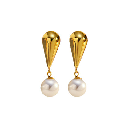 Pendientes de acero inoxidable con diseño minimalista, antidecoloración y estilo oceánico