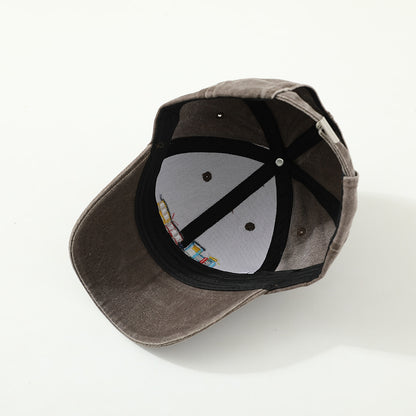 Gorra de béisbol con visera para niños pequeños, con cola pequeña, lavada y capa, a la moda