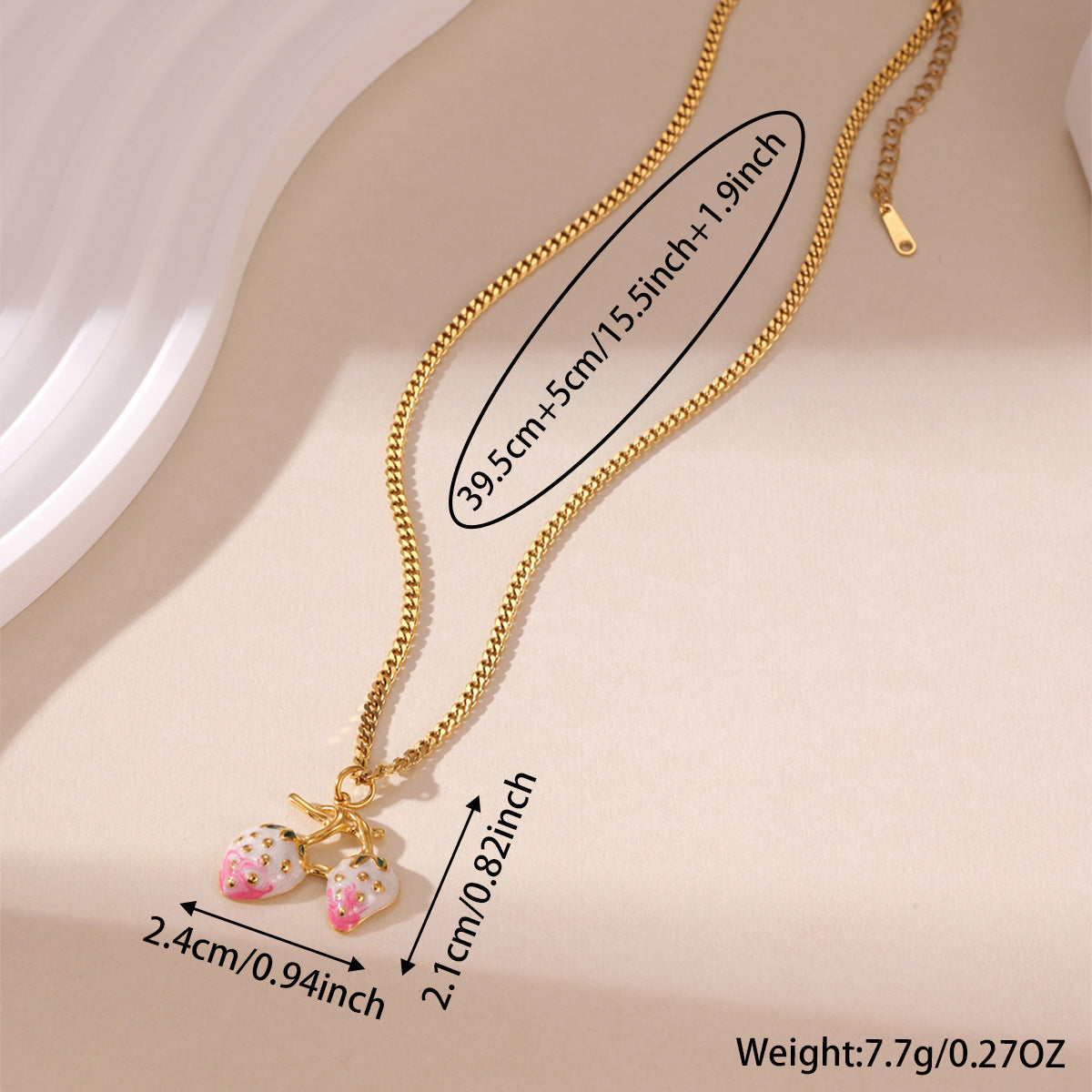Summer Strawberry Fruit Necklace For Women