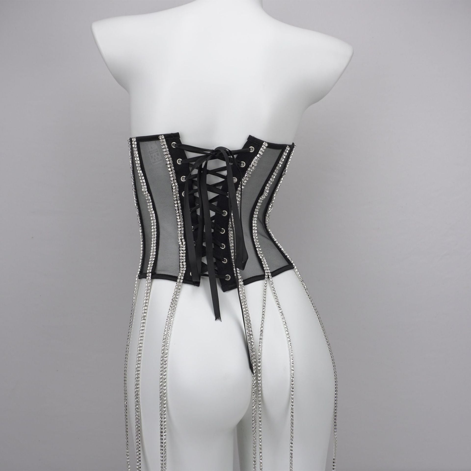 Women's Polyester Black Chain Shapewear - BAGMODA