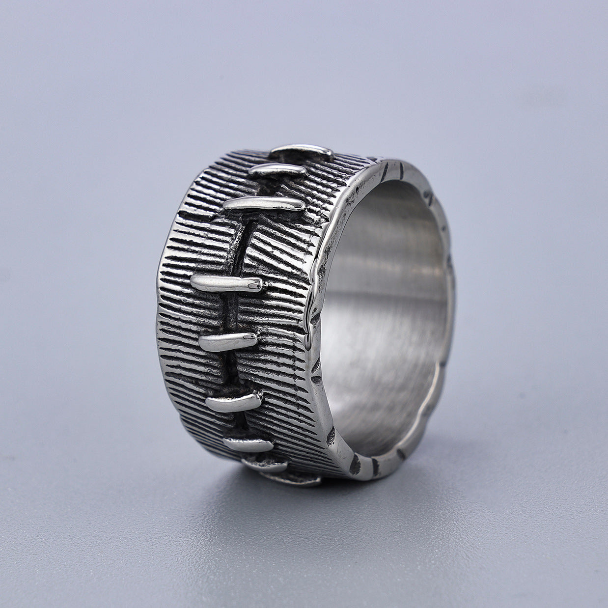 Niche Advanced Dark Punk Stitched Ring