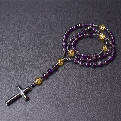 Collar para hombre con colgante de cruz religiosa