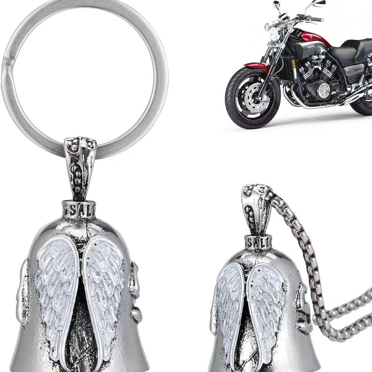 Angel White Wings Necklace Keychain