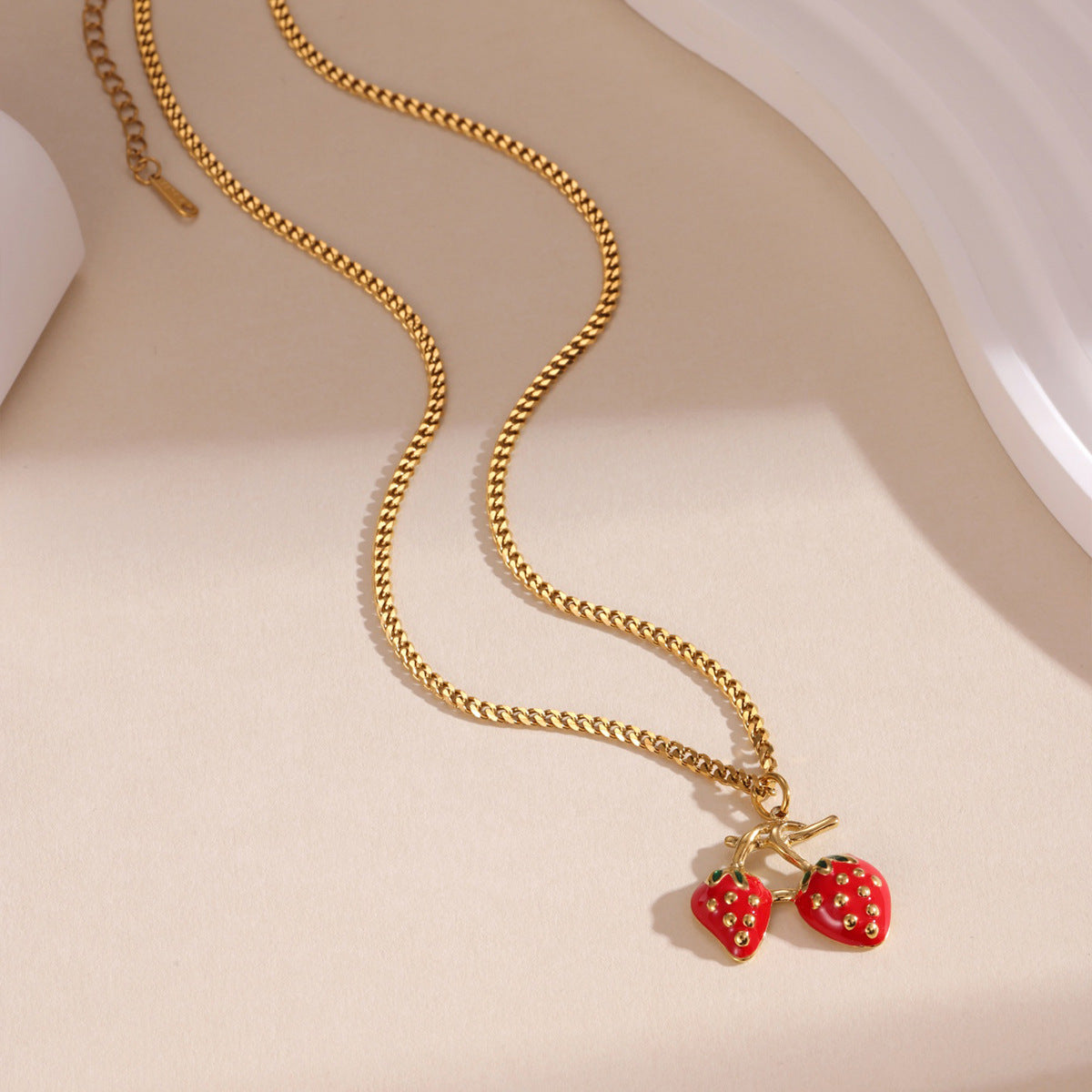 Summer Strawberry Fruit Necklace For Women