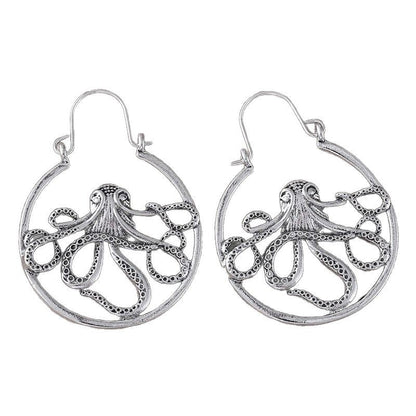 Pendientes de pulpo de aleación vintage con personalidad sencilla
